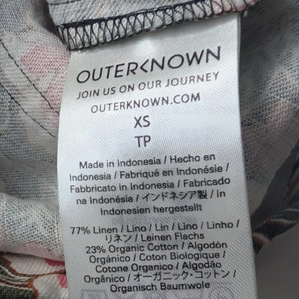 Outerknown Hawaiian Floral Print Linen Blend Shortall Romper Women’s XS NEW